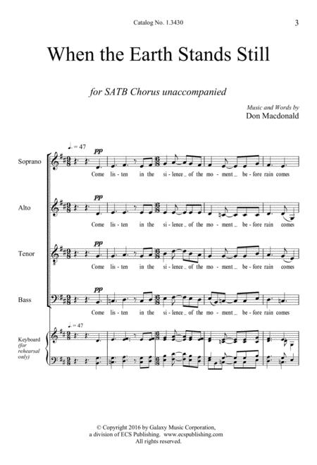 When The Earth Stands Still By Don Macdonald Free Sheet Music