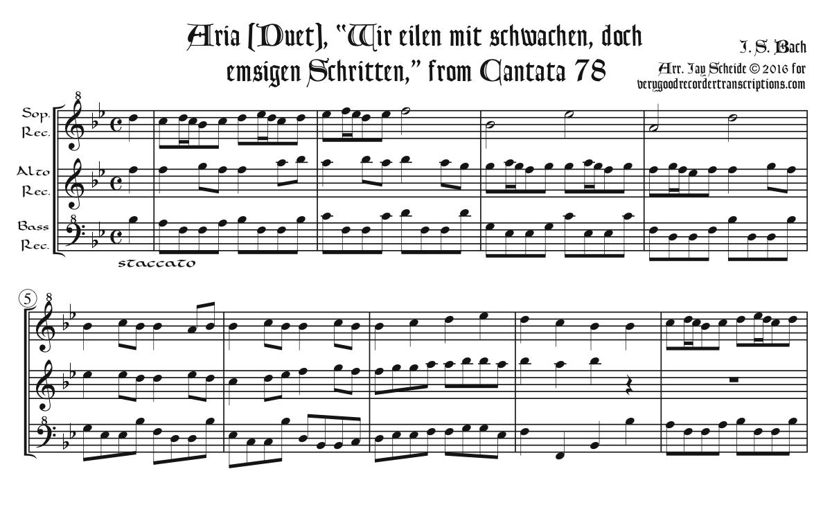 Wir Eilen Mit Schwachen, Doch Emsigen Schritten (We Hasten With Eager) By Arthur S. Talmadge Free Sheet Music