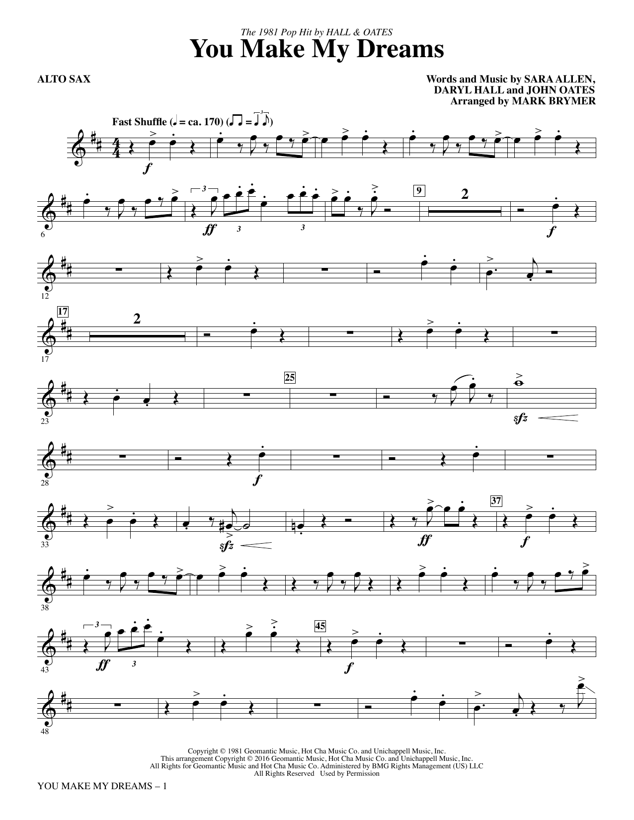 You Make My Dreams By Hall & Oates Free Sheet Music