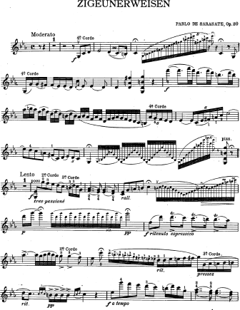 Zigeunerweisen By Pablo De Sarasate Free Sheet Music